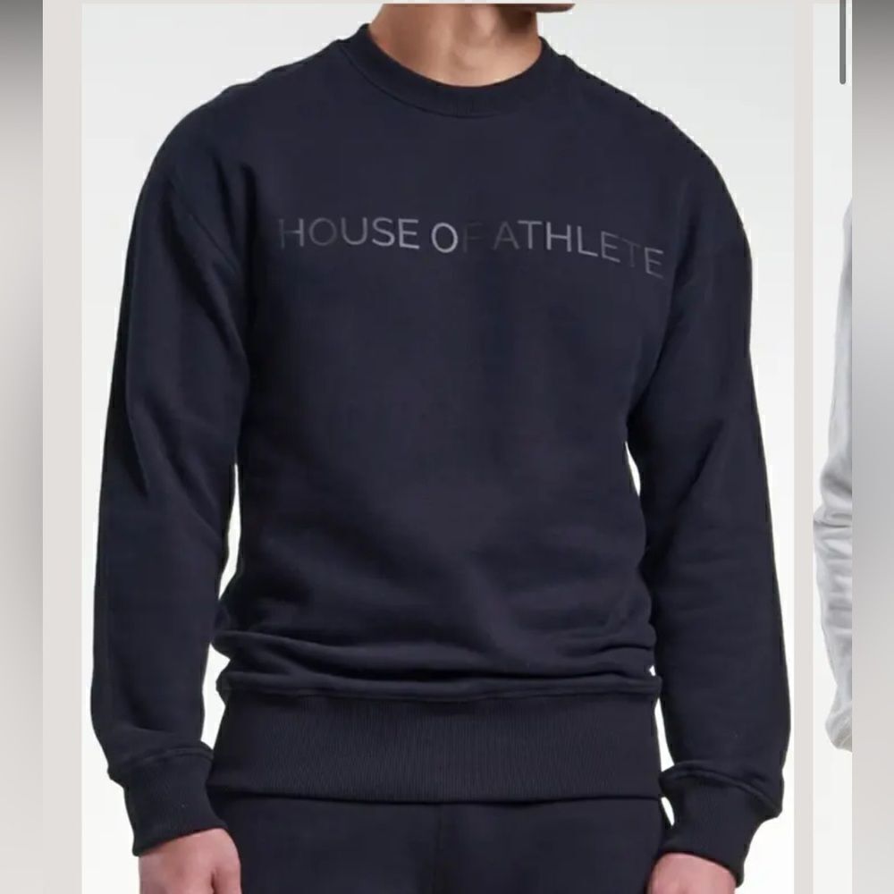 House Of Athlete Men’s Casual Black Relaxed Crew Logo Size XL